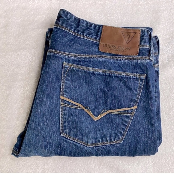 Guess Med Wash Lincoln Slim Straight Jeans 36 - Picture 14 of 14